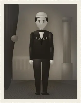 Dad's Navy portrait, 1942. He gave one to Mom before he shipped out — with Joseph Halloran