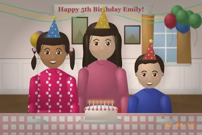 Emily's 5th birthday — with Nina Delgado, Emily Grace Okafor and Daniel Halloran