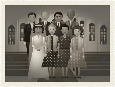 Mom and Dad's wedding, Fall River, May 1947 — with Joseph Halloran, Eleanor Halloran, John Patrick Halloran, Anna Halloran, Manuel Costa and Margaret Brennan
