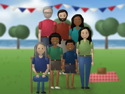 Fourth of July at the cottage — with Thomas Joseph Halloran, Susan Halloran, Ava Okafor, Leo Okafor, Sophie Chen-Halloran, Daniel Halloran and Priya Raman