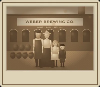 The Weber brewery, Milwaukee, about 1900. Grandma Anna is the little girl in the white dress — with Heinrich Weber, Margarethe Weber and Anna Halloran