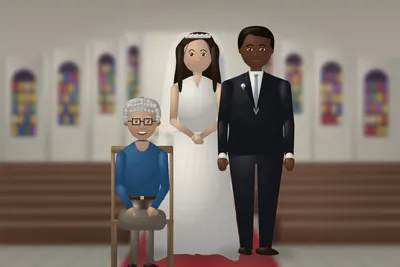 Mom with the newlyweds — with Eleanor Halloran, Emily Grace Okafor and James Okafor